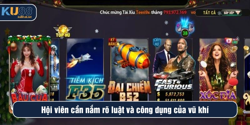 Hội viên cần nắm rõ luật và công dụng của vũ khí